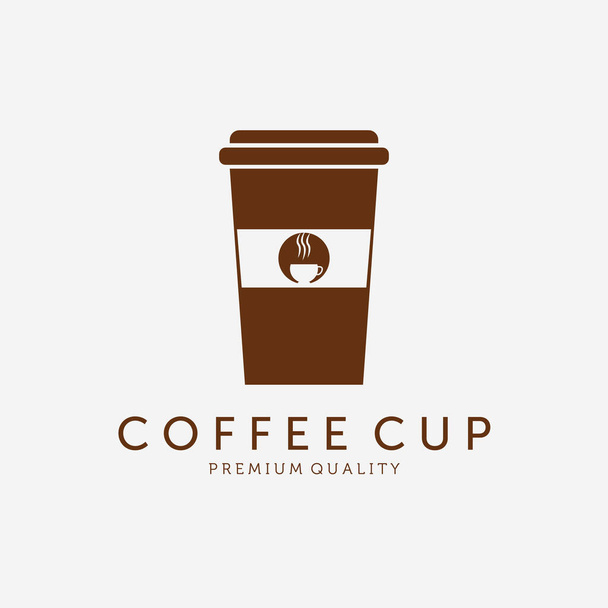Καφές Κύπελλο Logo Διάνυσμα Σχεδιασμός Vintage Εικονογράφηση Εικονίδιο - Διάνυσμα, εικόνα