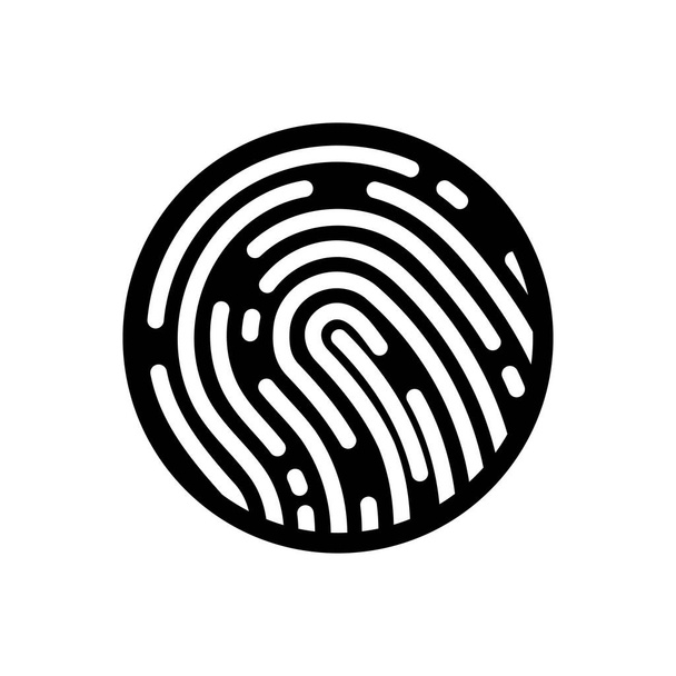 指紋アイコン。黒いサムプリントボタン。指紋認識の概念。ベクターイラスト - ベクター画像