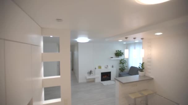 Μοντέρνο σαλόνι Εσωτερικό, δωμάτια στο διαμέρισμα - Πλάνα, βίντεο