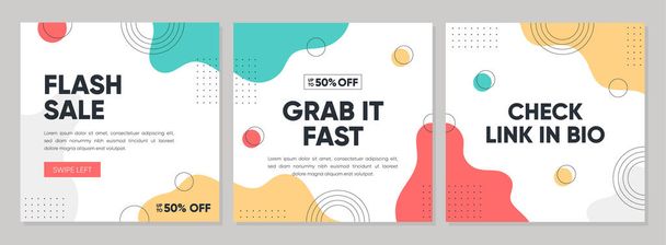 Sale square banner template for social media posts, mobile apps, banners design, web or internet ads. Trendy abstract square template with colorful concept. - Vector, Image