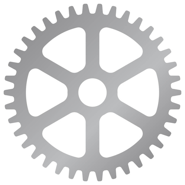 Máquina engrenagem, ícone do vetor de roda de engrenagem ilustração (prata ) - Vetor, Imagem