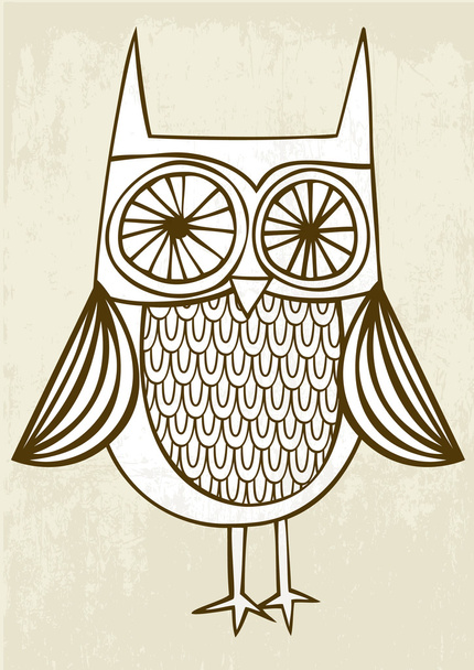 Drawing owl - Διάνυσμα, εικόνα