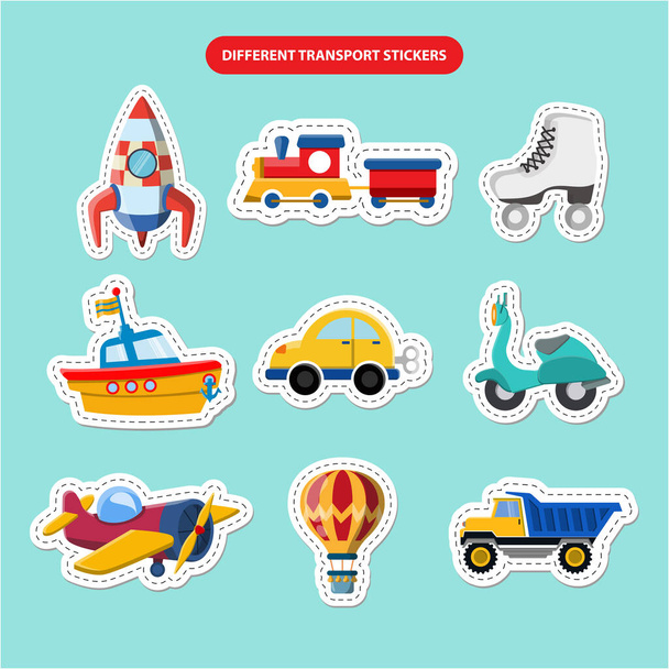 Vector image. Funny vector stickers. Cute children's toys. Funny images. - Vector, Image