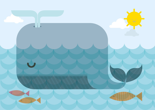 Whale illustration - Vector, afbeelding