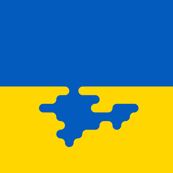 Kırım Pinensula illüstrasyonlu Ukrayna bayrağı - Vektör, Görsel