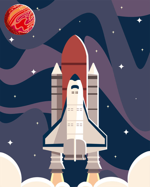 space shuttle satellite explore adventure travel - Vector, Image