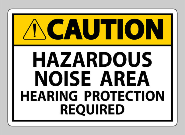 Caution Sign Hazardous Noise Area Hearing Protection Required - Vector, Image