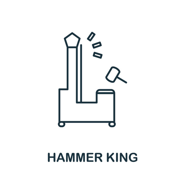 Icono del Rey Martillo. Elemento simple de la colección del parque de atracciones. Icono Creative Hammer King para diseño web, plantillas, infografías y más - Vector, Imagen