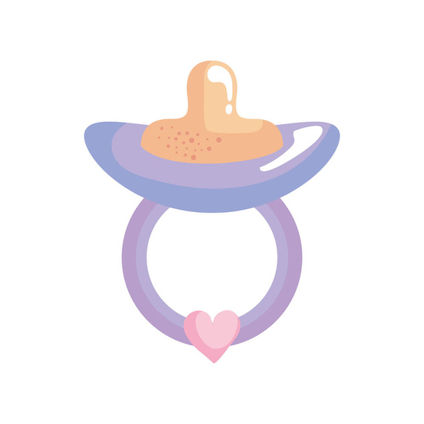 suck baby pacifier isolated icon - Vector, Image