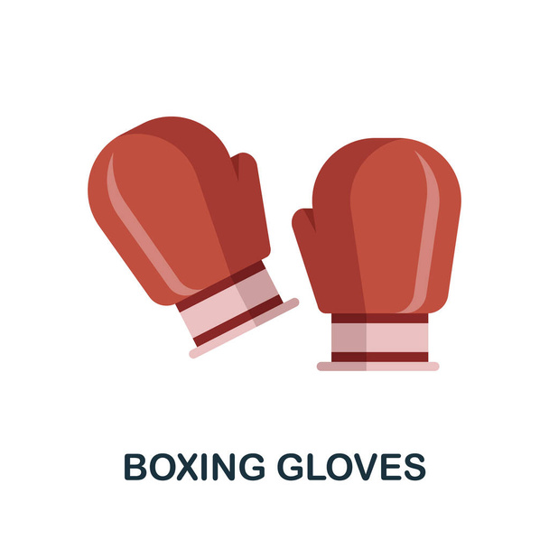 ボクシンググローブフラットアイコン。戦闘スポーツコレクションからのカラーシンプルな要素。ウェブデザイン、テンプレート、インフォグラフィックなどのためのクリエイティブボクシンググローブアイコン - ベクター画像