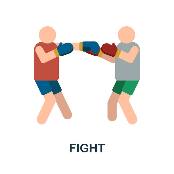 Kampf flach Ikone. Farbe einfaches Element aus der Kampfsport-Kollektion. Creative Fight Icon für Webdesign, Vorlagen, Infografiken und mehr - Vektor, Bild