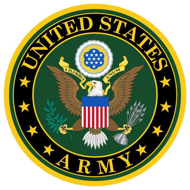 Lo stemma dell'Esercito degli Stati Uniti è il ramo delle forze armate degli Stati Uniti. Illustrazione vettoriale - Vettoriali, immagini
