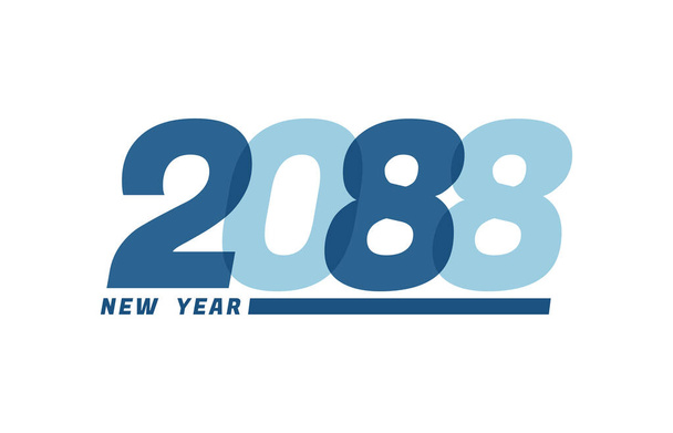 Feliz Ano Novo 2088. Feliz Ano Novo 2088 design de texto para design de brochura, cartão, banner - Vetor, Imagem