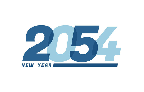Feliz Ano Novo 2054. Feliz Ano Novo 2054 design de texto para design de brochura, cartão, banner - Vetor, Imagem