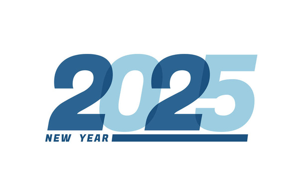 Feliz Ano Novo 2025. Feliz Ano Novo 2025 design de texto para design de brochura, cartão, banner - Vetor, Imagem