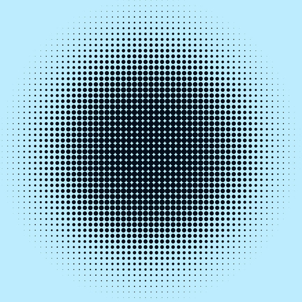 Farbverlauf der blauen Punkte. Halbtonbeschaffenheit. Vektorillustration. - Vektor, Bild