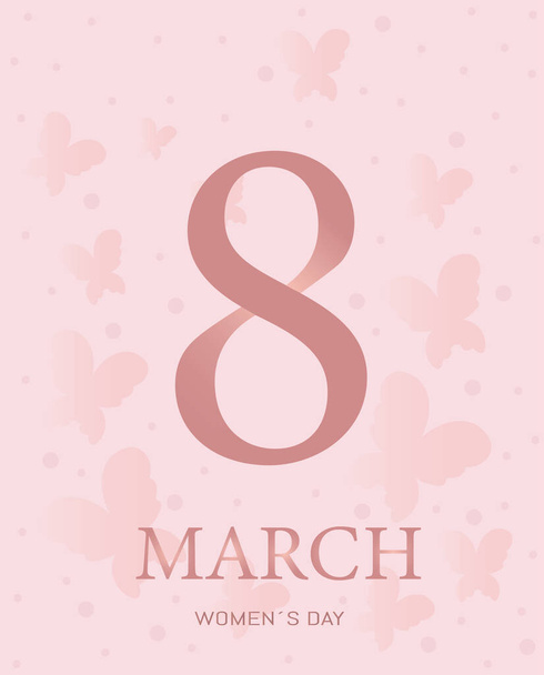 jour des femmes 8 mars carte de vœux papillons fond - Vecteur, image