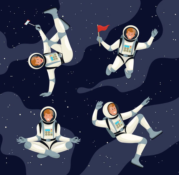 Мультфільм астронавт набір
 - Вектор, зображення
