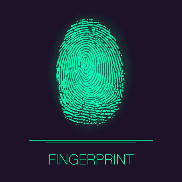 Fingerprint outline shine silhouette - Vecteur, image