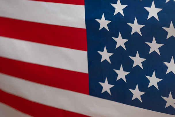 Amerikai zászló, mint háttér. Homályos háttér.  - Fotó, kép