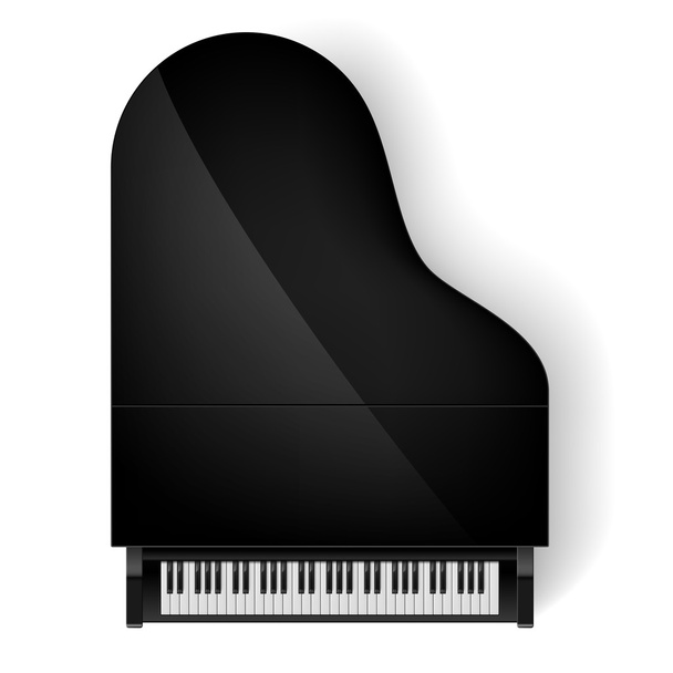 Piano in top view - Vector, Image