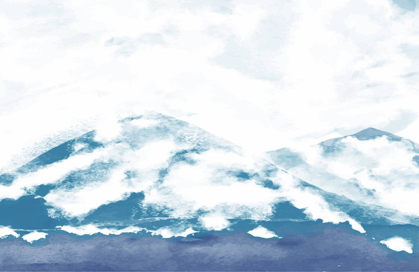 Liquid Art Malerei Textur Hintergrund. Abstraktes Aquarell Bergmalerei Hintergrund dunkelblau Farbe Grunge Textur für Hintergrund - Vektor, Bild