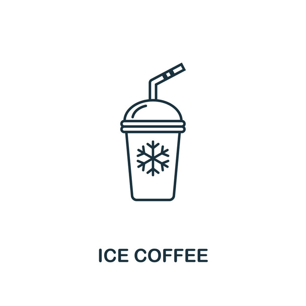 Ice Coffee icon. Thin line symbol design from coffe shop icon collection. UI and UX. Creative simple ice coffee icon for web and mobile - Vektor, obrázek