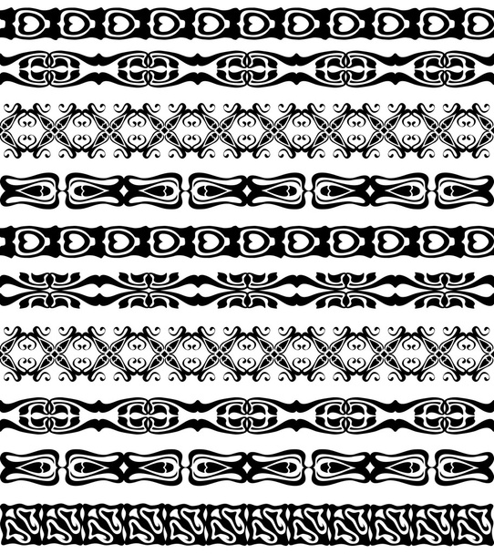 Ensemble de garnitures de dentelle sans couture motif de bordure
 - Vecteur, image