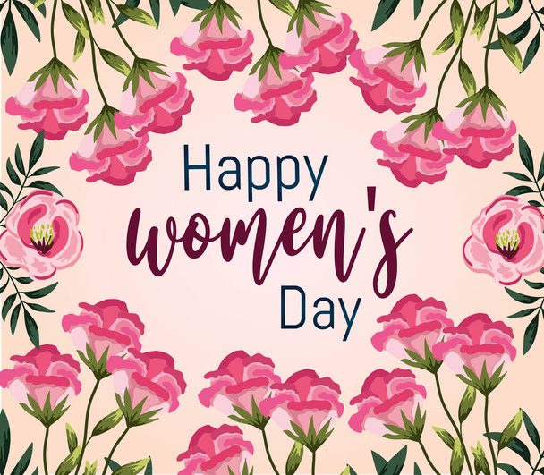happy womens day floral card flowers decoration background - Vector, imagen