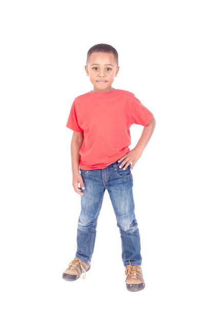 little boy isolated in white background - Foto, Imagen
