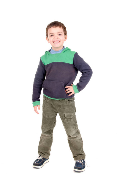 little boy posing isolated in white background - Foto, afbeelding
