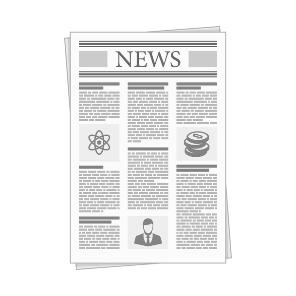 Folded newspaper news with articles and graph. - Vector, Image