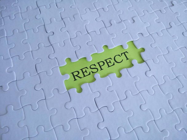 white puzzle paper with word RESPECT - Photo, Image