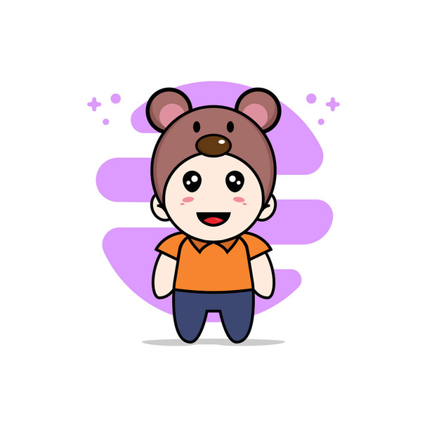 Cute courier character wearing mouses costume. Mascot design concept - Vector, Image