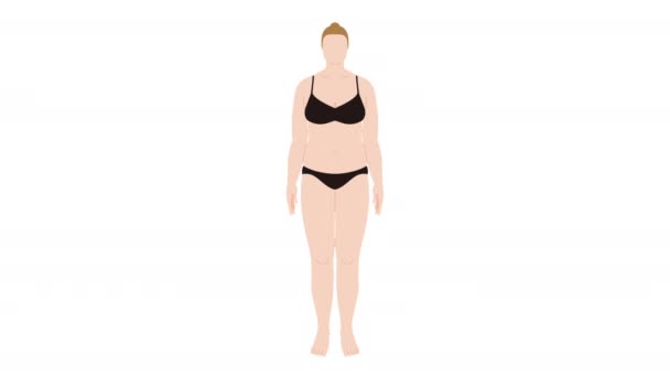 Mujeres antes y después .Mujer que pierde o aumenta de peso  - Metraje, vídeo