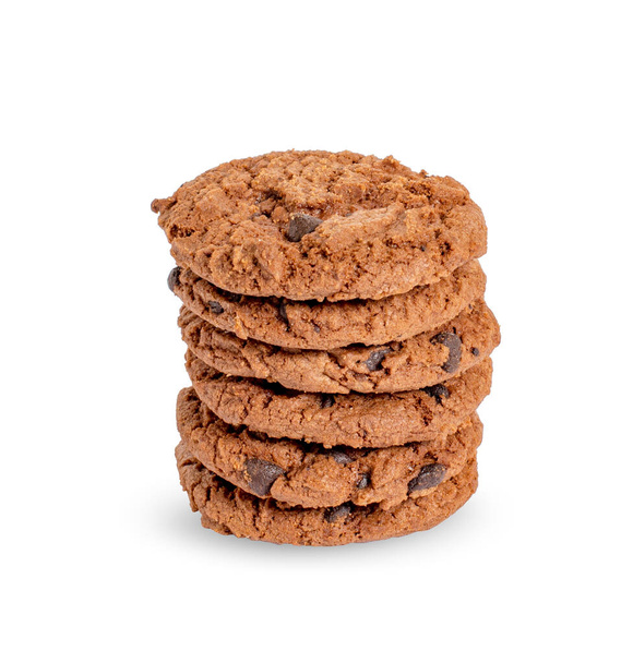 Chocolate chip cookie on white background - Valokuva, kuva