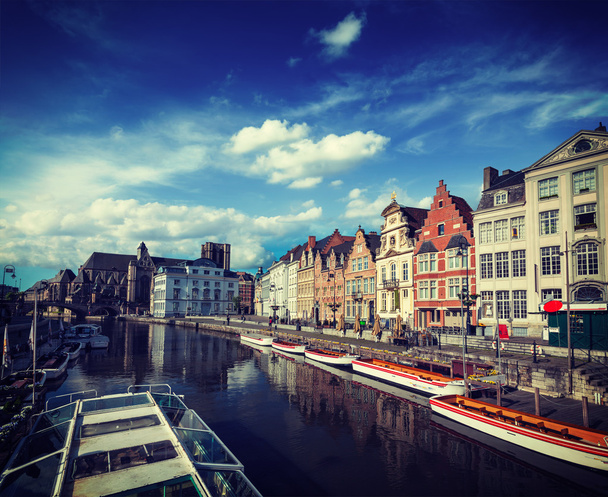 Гентский канал. Гент, Бельгия
 - Фото, изображение