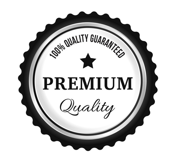 Silver Premium Quality Badge - Vector, Imagen