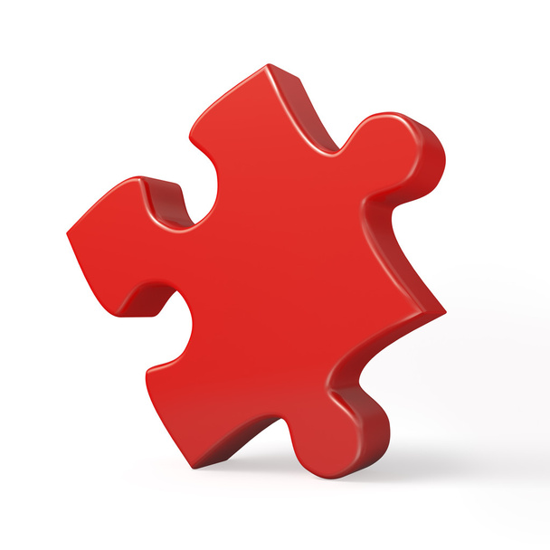 Single red puzzle piece isolated - Photo, Image