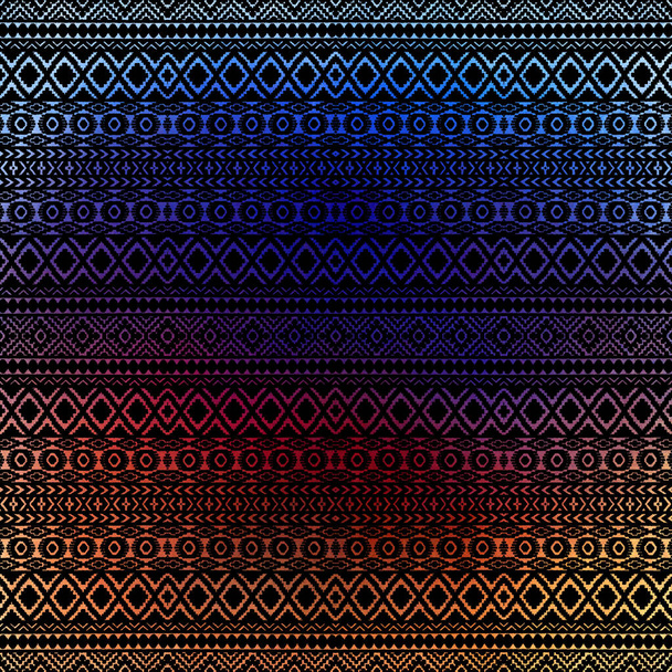 Geometric Boho Style Tribal pattern with distressed texture and effect - Photo, Image