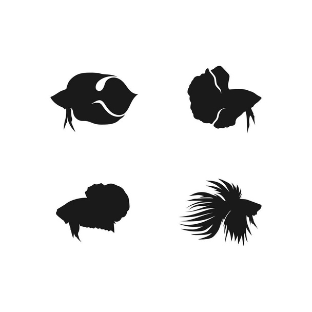 Водный логотип рыбы бета-рыба дизайн вектор и иллюстрация - Вектор,изображение