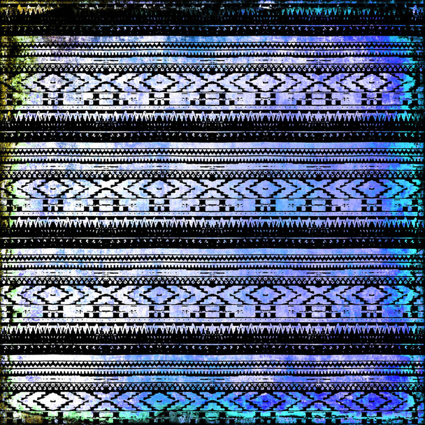 Patrón tribal estilo boho geométrico con textura y efecto angustiados - Foto, Imagen