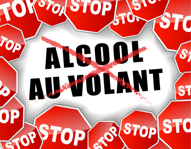 Stop drunk driving french illustration - Vector, Image