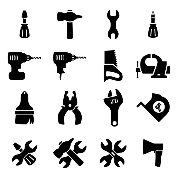 Set icons of tools - Vektör, Görsel