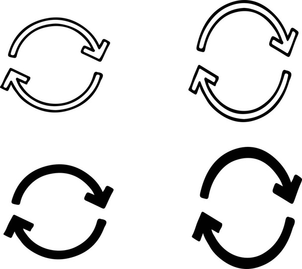 kör alakú nyíl ikon elszigetelt fehér háttér - Vektor, kép