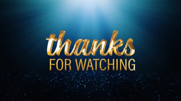 Thanks For Watching cinematic title trailer background with beautiful flares light and gold shiny particles. 4K 3D seamless loop video cover trailer Thank you for watching titles background. - Footage, Video