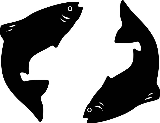Kala kuvake eristetty valkoisella pohjalla - Vektori, kuva