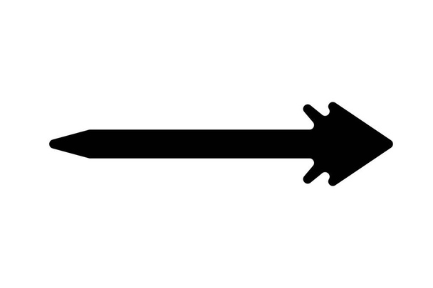 A flat black arrow icon. Direction sign, navigation button. Good for projects. - Vector, Image