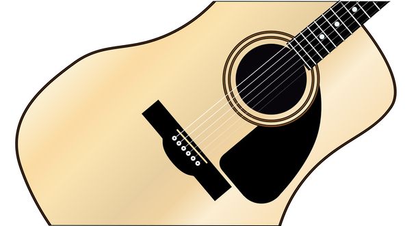 メープル アコースティック ギター - ベクター画像