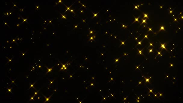 Starglow, generato dal computer. 3d rendendo belle stelle scintillanti su uno sfondo nero. - Filmati, video